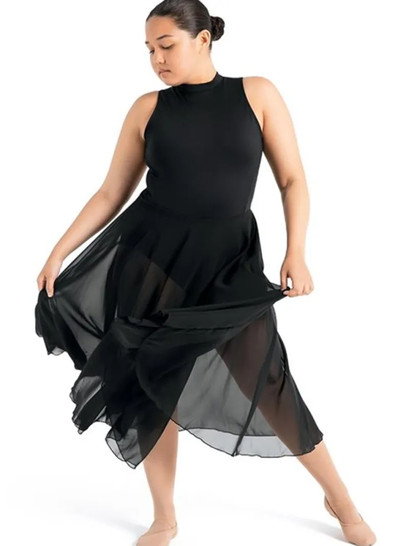 capezio_sort_lang_chiffon_1.webp Dansebutikken Capezio sort lang chiffon balletskørt til damer>Dame Ballet Underdele Damer