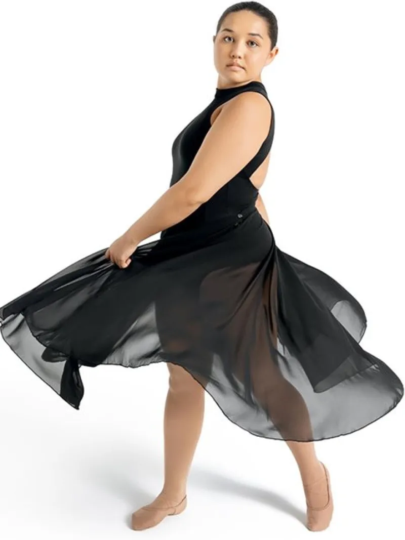 capezio_sort_lang_chiffon_2.webp Dansebutikken Capezio sort lang chiffon balletskørt til damer>Dame Ballet Underdele Damer