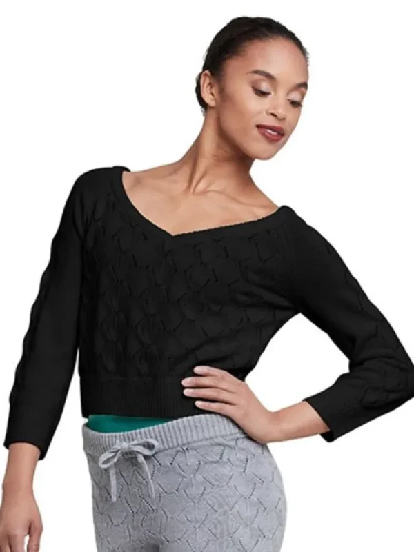 Dansebutikken Cropped strik fra Bloch - sort>Dame Dragter Damer