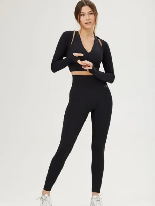 Dansebutikken Drop of Mindfulness bolero i sort>Dame Pilates Overdele | Overdele Damer