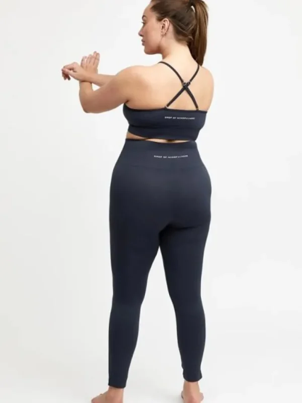 Dansebutikken Drop of mindfulness mørkeblå seamless leggings> Pilates Bukser/leggings | Yogabukser