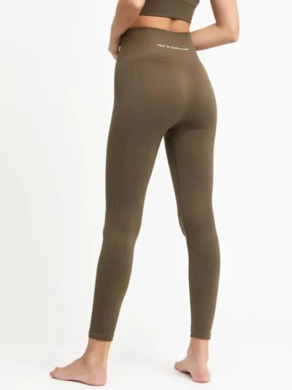 Dansebutikken Drop of mindfulness olivengrønne seamless leggings> Pilates Bukser/leggings | Yogabukser