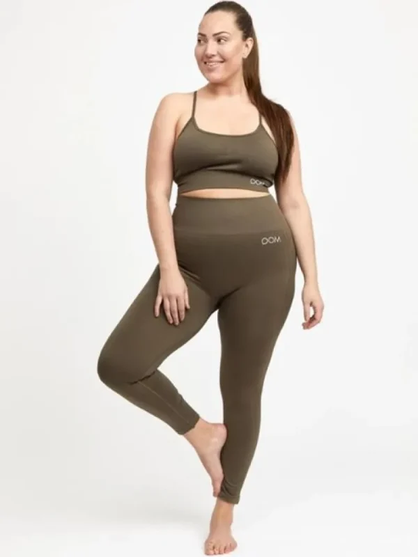 Dansebutikken Drop of mindfulness olivengrønne seamless leggings> Pilates Bukser/leggings | Yogabukser