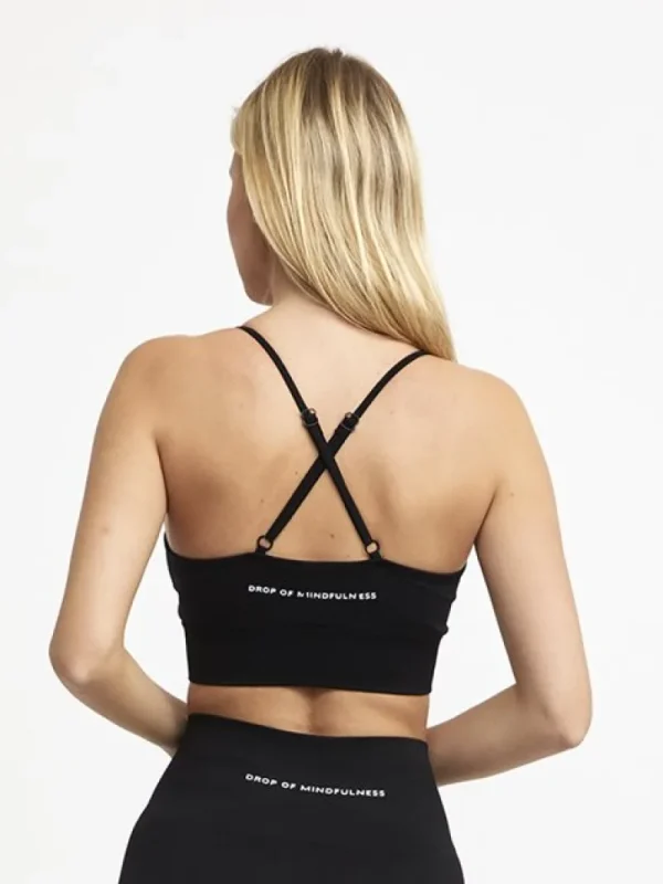 Dansebutikken Drop of mindfulness seamless sports top sort>Dame Yogatoppe | Overdele Damer