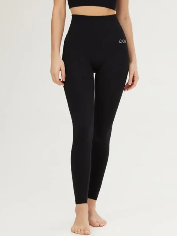 Dansebutikken Drop of mindfulness seamless leggings i sort> Pilates Bukser/leggings | Yogabukser