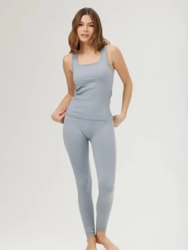 Dansebutikken Drop of mindfulness seamless leggings i svag lyseblå> Pilates Bukser/leggings | Yogabukser