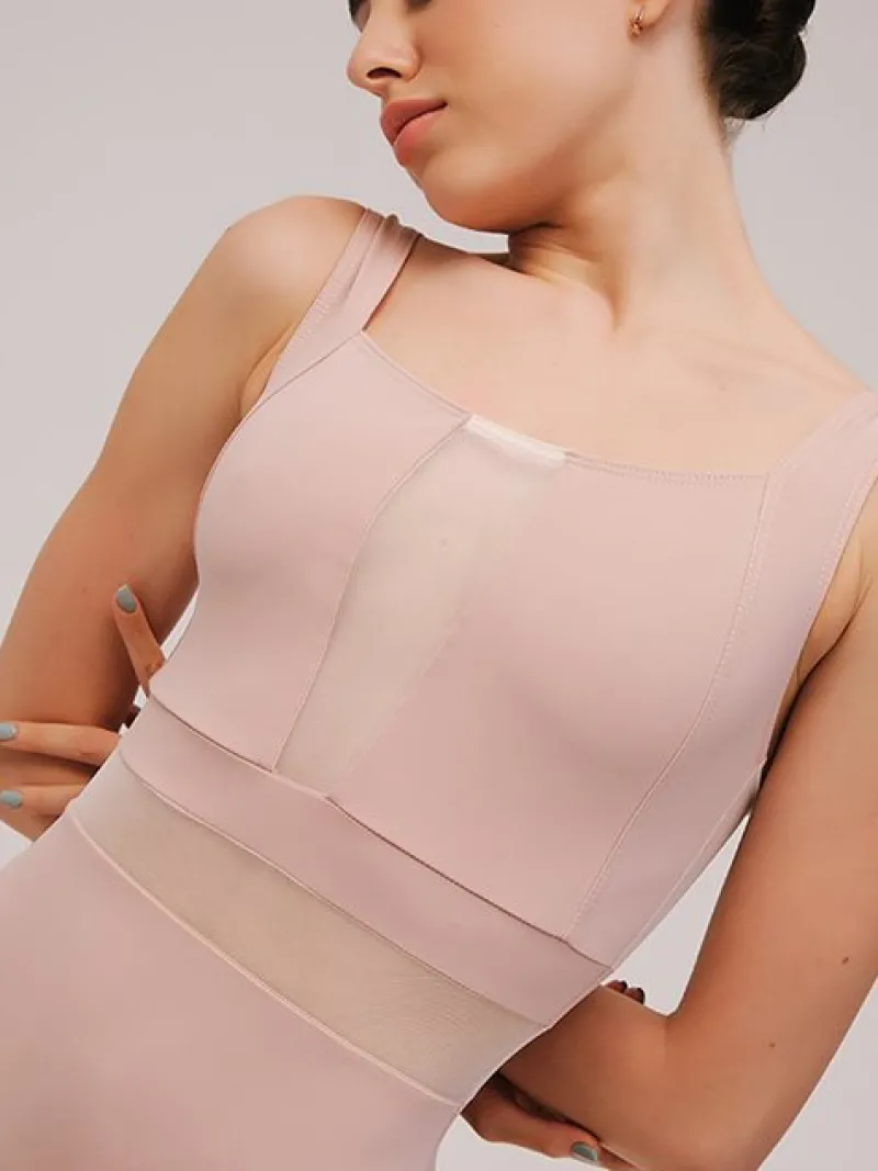 grishko_tank_dragt_i_tea__1.webp Dansebutikken Grishko tank dragt i tea rosa med mesh udskæringer>Dame Balletdragter Damer