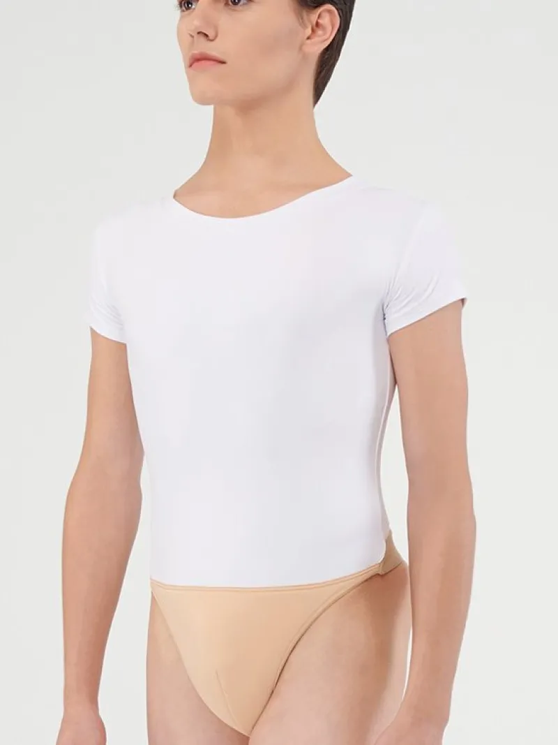 hvid_balletbody_med_kort__0.webp Dansebutikken Hvid balletbody med kort ærme til teen/herre>Børn Ballettøj Drenge