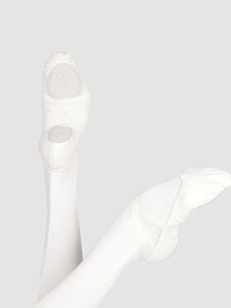 kanvas_hvid_softballetsko_1.webp Dansebutikken Kanvas hvid softballetsko/springsko Wear Moi> Balletsko Bløde