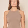 Dansebutikken Moonchild brun tank top>Dame Pilates Overdele | Yogatoppe