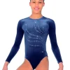 Dansebutikken Navy velour gymnastikdragt piger The zone> Dragter Piger