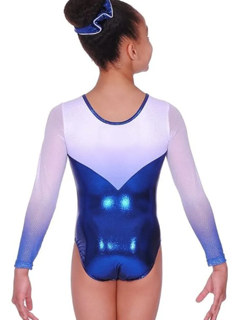 navyhvid_skinnende_gymnas_1.webp Dansebutikken Navy/hvid skinnende gymnastikdragt piger The zone> Dragter Piger