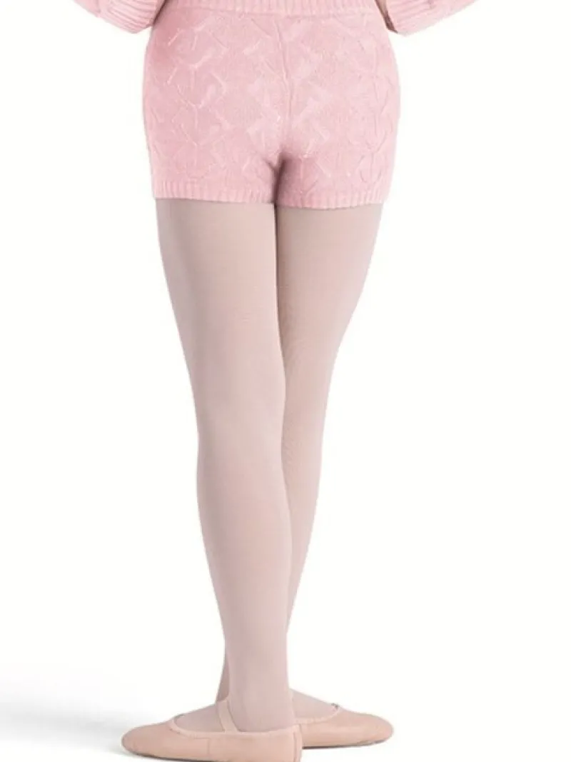 rosa_bomulds_strik_shorts_1.webp Dansebutikken Rosa bomulds strik shorts til piger Bloch>Børn Ballet Underdele Børn
