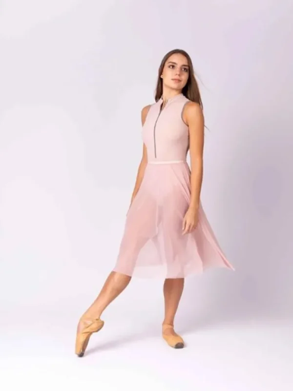 Dansebutikken Rosa langt pull on mesh skørt fra Mara Dancewear>Dame Skørter Til Skøjteløb | Ballet Underdele Damer