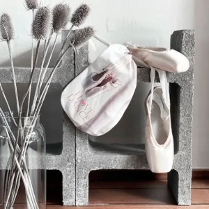 Dansebutikken Sko pose til balletsko med print og beige net> Andet Til Ballet | Balletsko Tilbehør