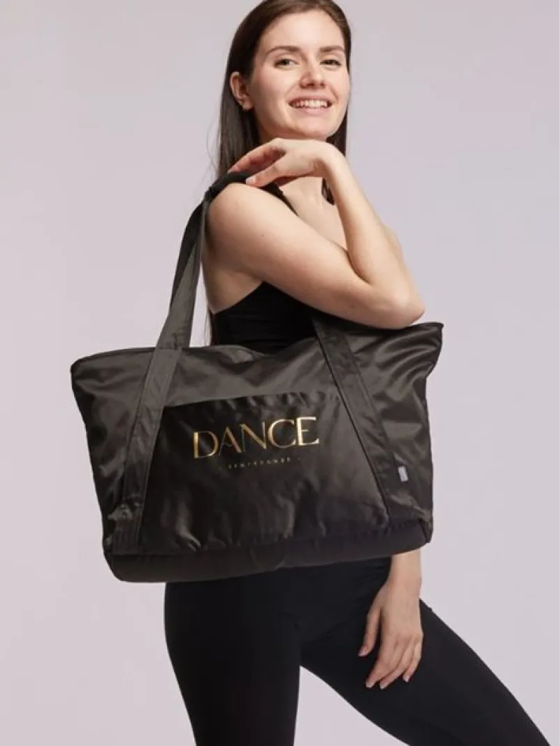 sort_dance_taske_med_guld_1.webp Dansebutikken Sort DANCE taske med guld print TempsDanse> Andet Til Ballet | Dansetasker
