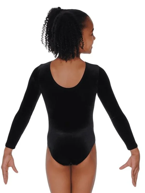 Dansebutikken Sort velour basic gymnastikdragt piger The zone> Dragter Piger