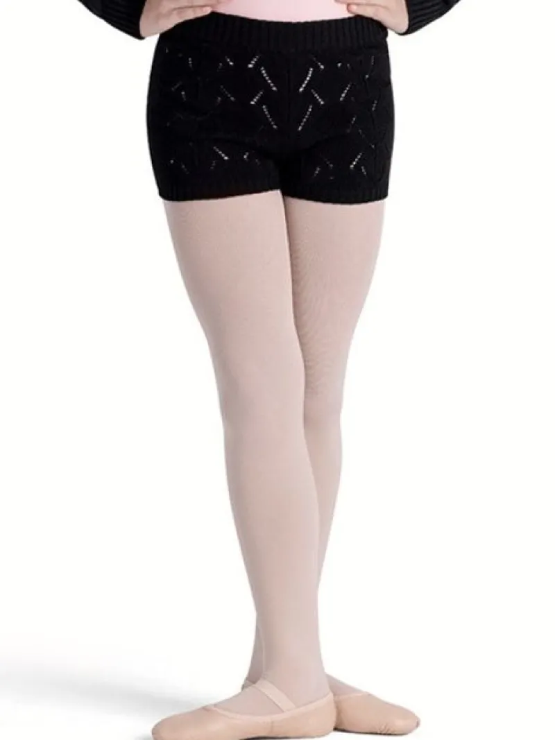 sorte_bomulds_strik_short_0.webp Dansebutikken Sorte bomulds strik shorts til piger Bloch>Børn Ballet Underdele Børn