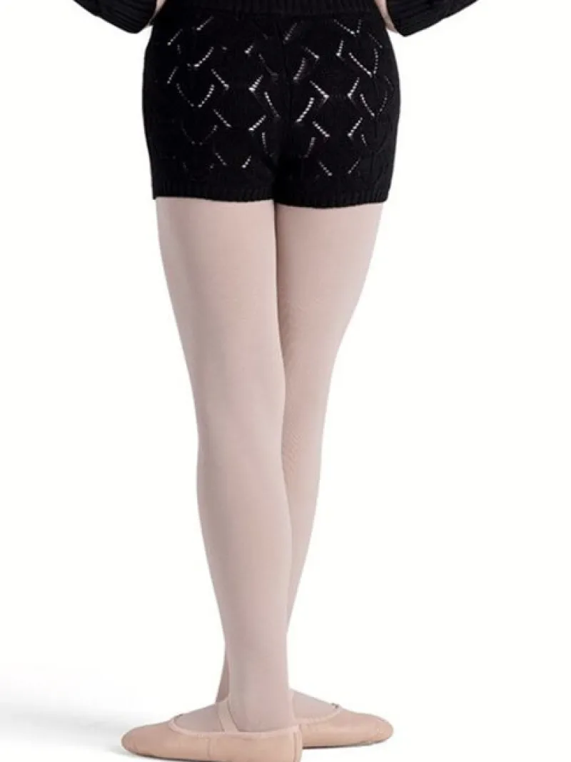 sorte_bomulds_strik_short_1.webp Dansebutikken Sorte bomulds strik shorts til piger Bloch>Børn Ballet Underdele Børn