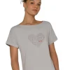 Dansebutikken Tempsdanse lys viscose t-shirt til dans med logo> Pilates Overdele | Yogabluser